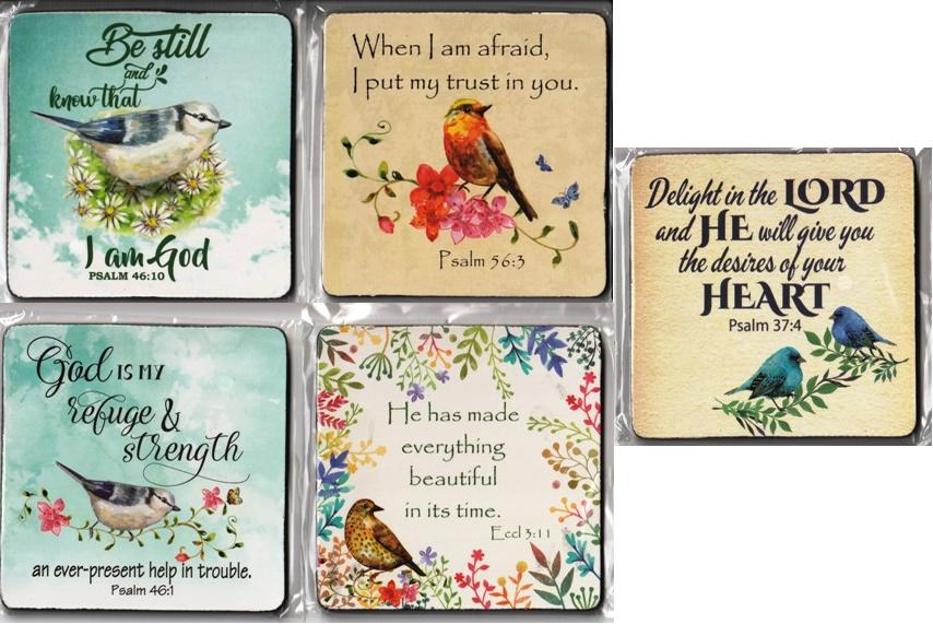 BIRD SERIES 2 COASTER DELIGHT IN THE LORD SET OF 5